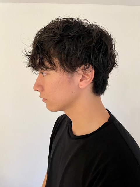 MEN’SHAIRアッシュブラックナチュラルパーマ