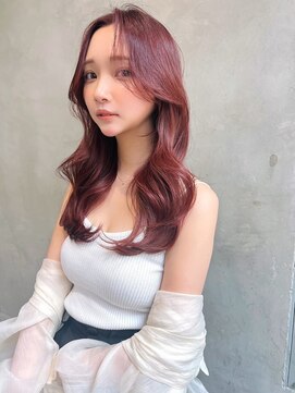 シエナ 渋谷(Siena) コーラルピンク×ロングレイヤー