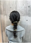 お呼ばれ/ヘアセット/編みおろし/結婚式/20代30代40代