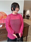 ミニボブぷつっとカットフェイスレイヤーリップラインボブ