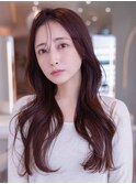 韓国レイヤー顔周りカット透明感カラー髪質改善艶髪シースルー