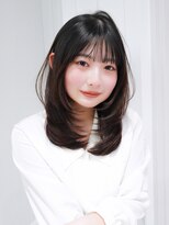 シオン(shion) 顔周りレイヤーおくれ毛ロング韓国ヘア_F40779