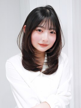 シオン(shion) 顔周りレイヤーおくれ毛ロング韓国ヘア_F40779