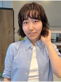 ミニボブパーマ 多毛の方もゆったりウェーブ