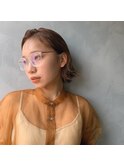 ベージュ×切りっぱなしボブ◎20代30代40代