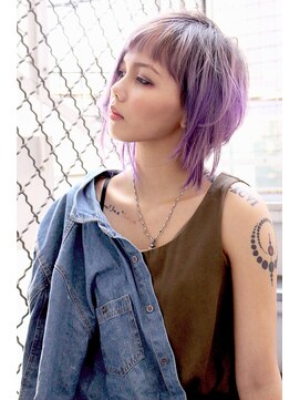 カプセル シンジュク(CAPSULE) ☆CAPSULE☆パープルメッシュグラデーション