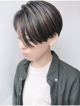 モリオフロムロンドン 原宿本店(morio from London) 【morio 原宿】ハンサムショート襟足刈り上げ前髪なしハイライト