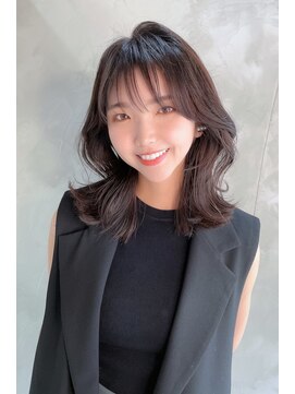 ラフ 八乙女(Rough) 大人ガーリー/ダークアッシュ/ミディアムレイヤーカット/八乙女