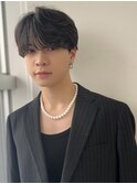 韓国人風コンマヘアシースルーマッシュ ダウンパーマ