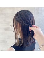 アッシュタカサキ(ash takasaki)&nbsp;ブラック/ミルクティ/ダブルカラー/インナーカラー/ケアブリーチ