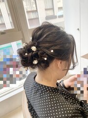 ゆるふわアップヘア結婚式お呼ばれ＊10代20代30代40代