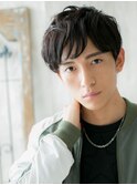 重め短髪ニュアンスパーマでソフトなモテマッシュa新所沢