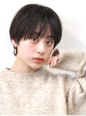 シースルーバングショートヘア 奈良ショート 奈良美容室 暗髪