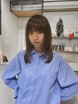 小顔/ネビージュ/ボブルフ／黒髪／ワンレン／銀座