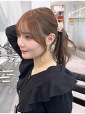 ロング美髪おくれ毛前髪カットくびれヘア_F0362