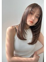 小顔に見せるワンホン＆韓国ヘア/顔周りレイヤーカット