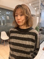 クラップス 上永谷(CLAPS)&nbsp;10代20代切りっぱなしボブタッセルボブ顔周りレイヤーオリーブ