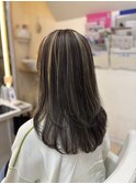 30代40代白髪ぼかしコントラストハイライトレイヤーカット