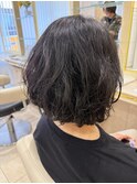 30代40代50代簡単スタイリングくせ毛活かし丸みショートボブ