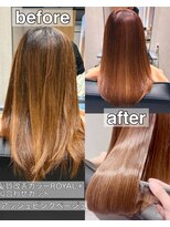 リンクヘアー (Link hair) ## 髪質改善カラーRoyalで艶髪へ