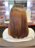ニュアンスカラー◎マロンベージュツヤ髪ストレート_髪質改善