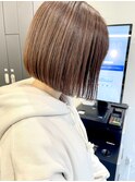 ミニボブ×ハイライト×ベージュ
