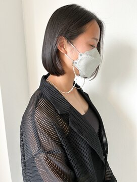 ラミエ バイ メルト 吉祥寺(lamie by melt) "久保田" ボブカット透明感カラーショートボブ大人かわいい