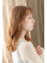 カバーヘア ブリス 大宮西口(COVER HAIR bliss)&nbsp;短めバングハイトーンカラー波巻き毛先パーマX大宮10代20代30代