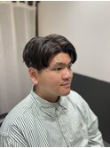 ソフトツイストスパイラル/刈り上げセンターパート
