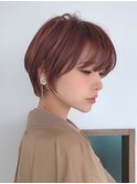 ボブレイヤー レッドブラウン ショートボブ