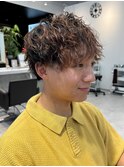 メンズマッシュツーブロ刈り上げ波巻きツイストスパイラルパーマ