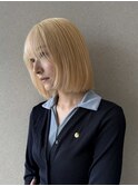 ハイトーンカラー/ブロンド/ボブカット/トリートメント