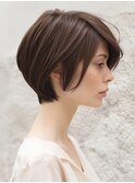 ☆ダークパープルナチュラルショートミルクブラウン髪質改善ボブ