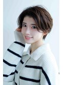 ナチュラルショートミニウルフチェリーブラウン20代30代40代50代