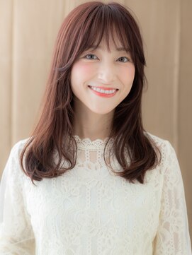 カバーヘア ブリス 大宮西口(COVER HAIR bliss) チェリーレッド毛先パーマ小顔フェミニンロング315X大宮30代40代