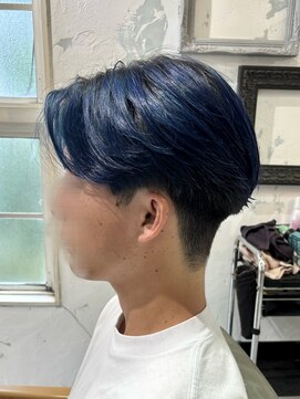 サンバイセライロ 千葉(SAN. by celilo) メンズトレンドヘア/ネイビー/刈り上げセンターパート/関祐翔