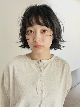 黒髪／デジタルパーマ／ニュアンスパーマ/外はね