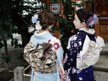 京都NICO和服　着付け／着物レンタル／浴衣／訪問着／振袖の雰囲気（お友達・カップルさんなどペアでのご来店も大歓迎です◎）