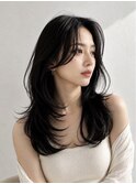 ハッシュカット_調布韓国レイヤーカット前髪カット顔周りウルフ