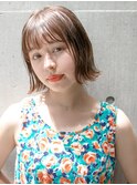 シースルーバング 夏ショート ピンクベージュ☆