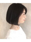 30代40代☆黒髪バージン毛にシークレットハイライトで柔らかボブ