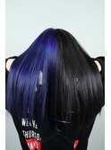 青紫×黒ツートン