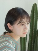 ミニボブシースルー前髪切りっぱなしボブショート