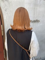 ヘアーミュゼ 井田店(Hair Musee)&nbsp;オレンジベージュ×外ハネ