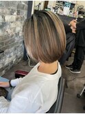 ハイライトグラデーションボブ_ショコラベージュボブ_217