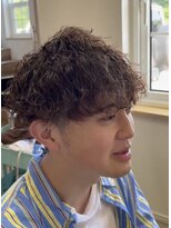 ニコ ヘアリラクゼーション(Nico hair relaxation) 短髪黒髪アップバング刈り上げツーブロックパーマ