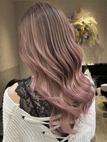 ロンド レア 天神大名店(Lond Le’a) ダブルカラーミルクティーピンクベージュカラーハイトーンカラー