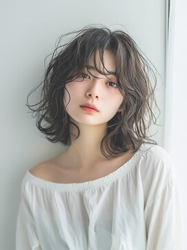 ヘアー ジップ(hair Zip) ラフでもきまる切りっぱなし ミディアム