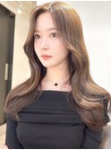 韓国風レイヤーロング/韓国風巻き/マロンベージュ