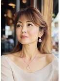 大人の切りっぱなしボブ＋白髪ぼかしハイライト【梅田白髪染め】